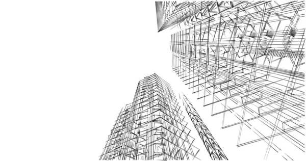 Mimari sanat konseptinde soyut çizgiler, minimum geometrik şekiller. 