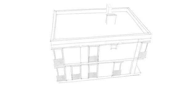 建筑3D背景图 — 图库照片