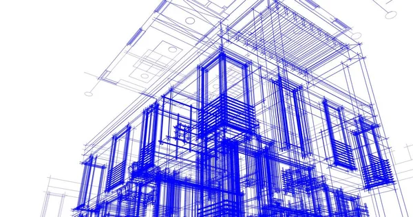 Αφηρημένη Αρχιτεκτονική Ταπετσαρία Σχεδιασμό Ψηφιακή Έννοια Φόντο — Φωτογραφία Αρχείου
