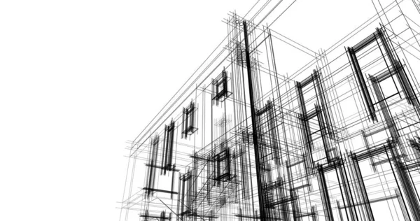 建筑3D背景图 — 图库照片