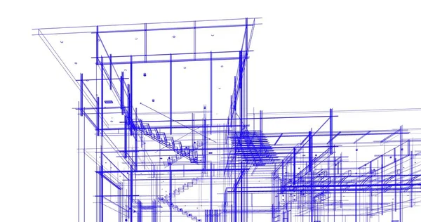 建筑墙纸设计 数字概念背景 — 图库照片