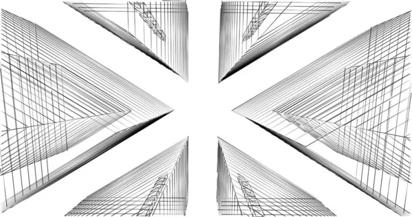 Abstrakcyjny Projekt Tapety Architektonicznej Cyfrowe Tło Koncepcyjne — Zdjęcie stockowe