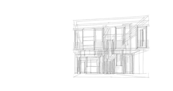 建筑3D背景图 — 图库照片