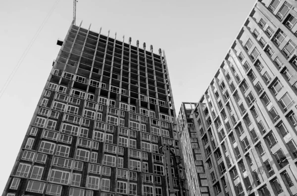 Plan Architectural Construction Bâtiments Avec Grues — Photo