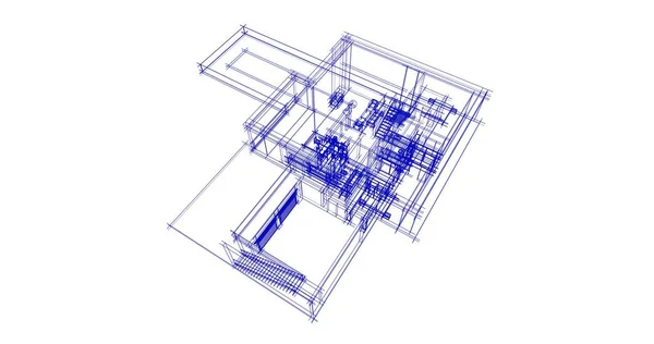 Mimari Sanat Konseptinde Soyut Çizgiler Minimum Geometrik Şekiller — Stok fotoğraf