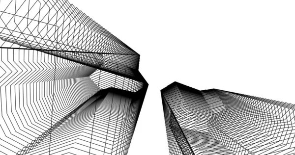 Mimari sanat konseptinde soyut çizgiler, minimum geometrik şekiller. 
