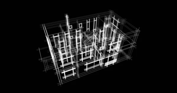 Entwurf Geometrischer Architekturgebäude — Stockfoto