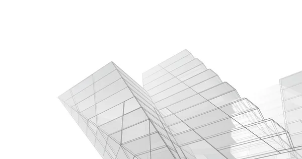 Abstrakte Zeichnungslinien Architektonischen Kunstkonzept Minimale Geometrische Formen — Stockfoto