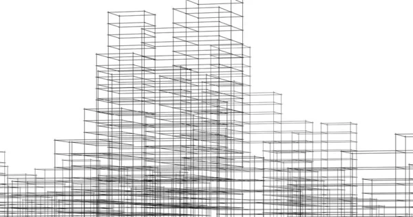 Skizze Kunst Geometrische Architektur Gebäude Design — Stockfoto