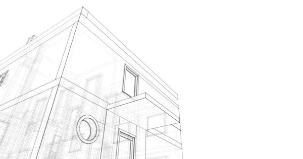 Lignes Dessin Abstraites Dans Concept Art Architectural Formes Géométriques Minimales — Photo