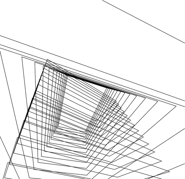 minimal sketch art, geometrical architectural buildings design