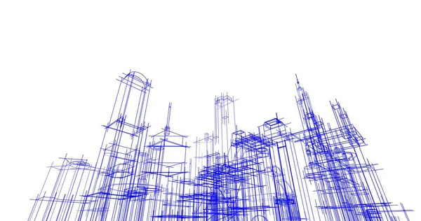 Abstraktní Architektonický Design Tapet Digitální Koncept Pozadí — Stock fotografie