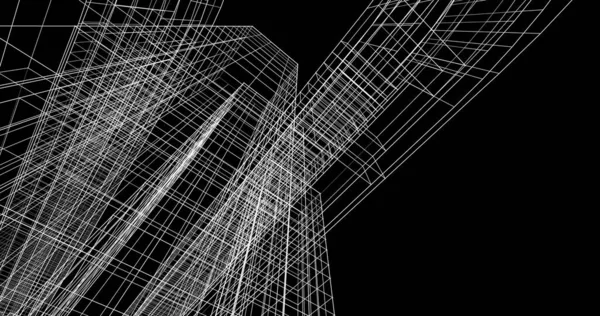 建築芸術の概念における抽象的な線や最小限の幾何学的形状 — ストック写真