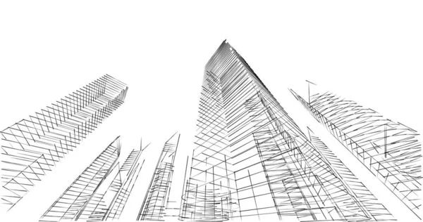 建筑墙纸设计 数字概念背景 — 图库照片