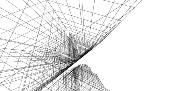 建筑墙纸设计 数字概念背景 — 图库照片