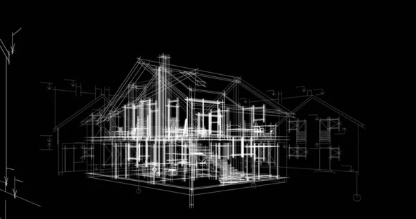 最小限の幾何学的形状建築線 — ストック写真