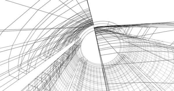 Abstraktní Architektonický Design Tapet Digitální Koncept Pozadí — Stock fotografie