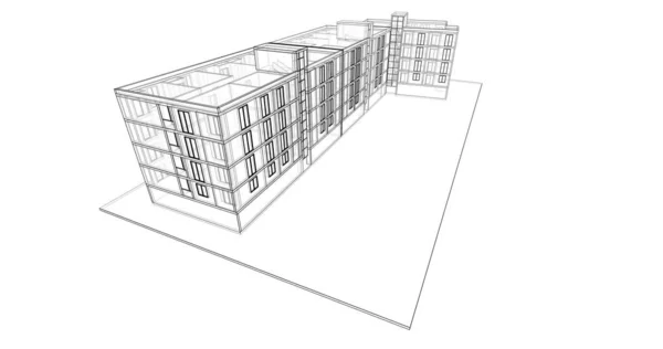 Abstraktní Architektonický Design Tapet Digitální Koncept Pozadí — Stock fotografie