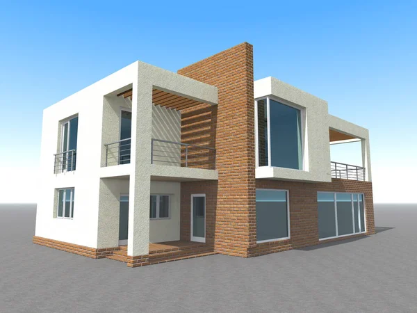 Arkaplanda mimari bina 3d illüstrasyon