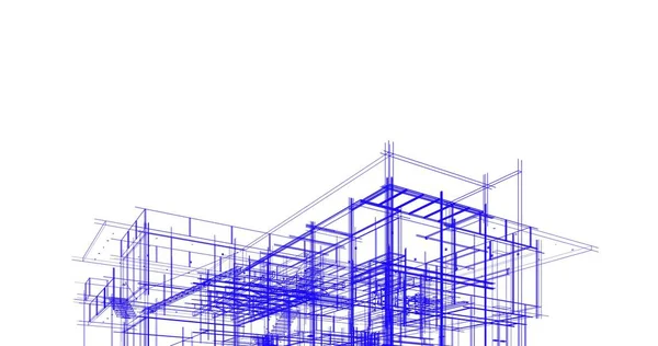 建筑墙纸设计 数字概念背景 — 图库照片