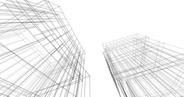 建筑墙纸设计 数字概念背景 — 图库照片