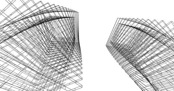 Abstraktní Architektonický Design Tapet Digitální Koncept Pozadí — Stock fotografie