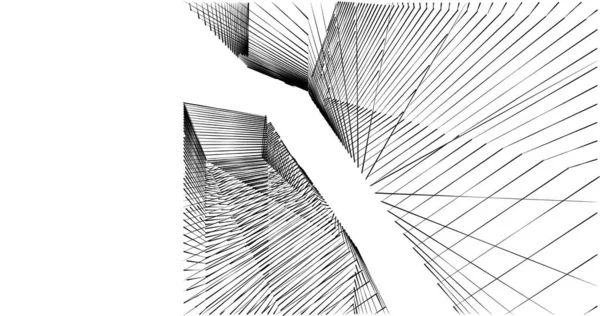 Mimari sanat konseptinde soyut çizgiler, minimum geometrik şekiller. 