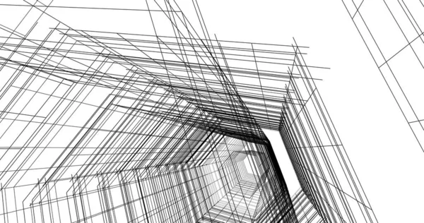 Arkaplanda mimari bina 3d illüstrasyon