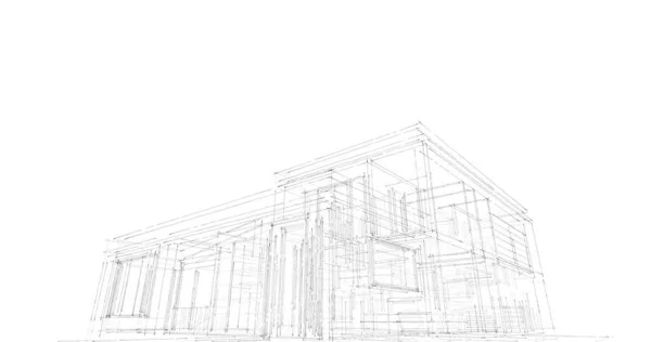 建筑墙纸设计 数字概念背景 — 图库照片