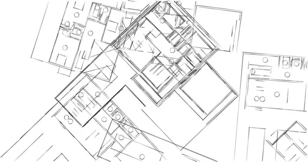 Mimari sanat konseptinde soyut çizgiler, minimum geometrik şekiller. 