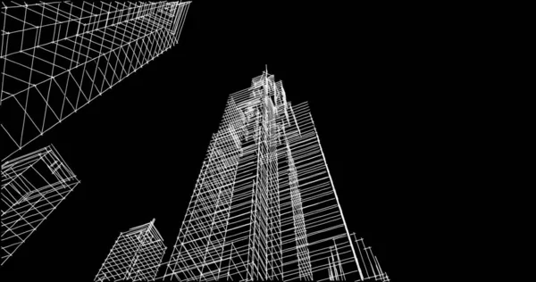 Mimari sanat konseptinde soyut çizgiler, minimum geometrik şekiller. 