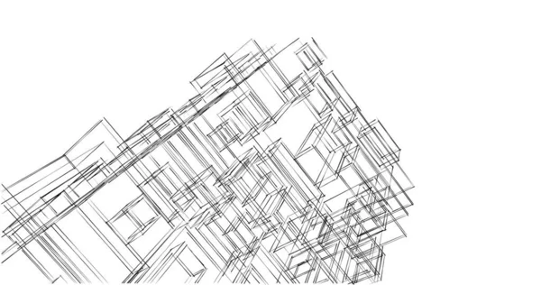 Abstraktní Architektonický Design Tapet Digitální Koncept Pozadí — Stock fotografie