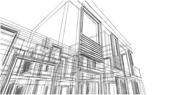 Abstraktní Architektonický Design Tapet Digitální Koncept Pozadí — Stock fotografie