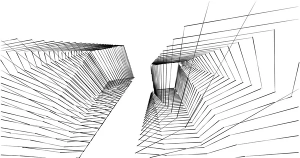 Mimari sanat konseptinde soyut çizgiler, minimum geometrik şekiller. 