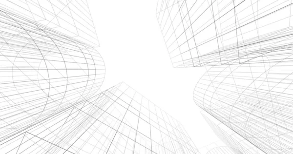 Mimari sanat konseptinde soyut çizgiler, minimum geometrik şekiller. 