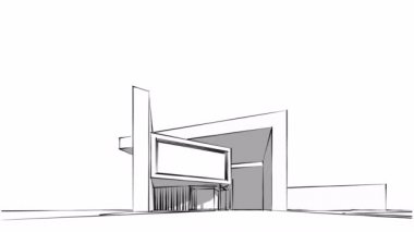 minimal 3d mimari şekillerde hareket etmek