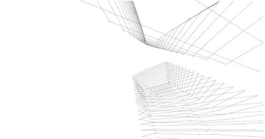 Mimari sanat konseptinde soyut çizgiler, minimum geometrik şekiller. 