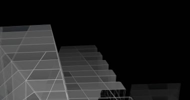 Mimari sanat konseptinde soyut çizgiler, minimum geometrik şekiller. 