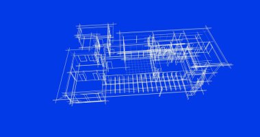 Mimari sanat konseptinde soyut çizgiler, minimum geometrik şekiller. 