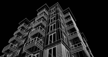 soyut mimari duvar kağıdı tasarımı, dijital konsept arkaplan