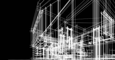 soyut mimari duvar kağıdı tasarımı, dijital konsept arkaplan