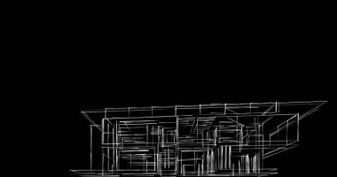 Mimari sanat konseptinde soyut çizgiler, minimum geometrik şekiller. 