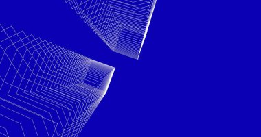 Mimari sanat konseptinde soyut çizgiler, minimum geometrik şekiller. 