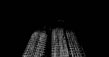 Mimari sanat konseptinde soyut çizgiler, minimum geometrik şekiller. 