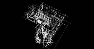 soyut mimari duvar kağıdı tasarımı, dijital konsept arkaplan