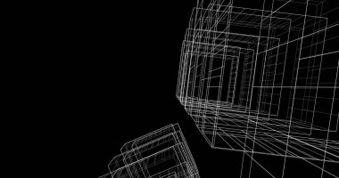 soyut mimari duvar kağıdı tasarımı, dijital konsept arkaplan