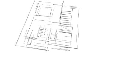 Arkaplanda mimari bina 3d illüstrasyon