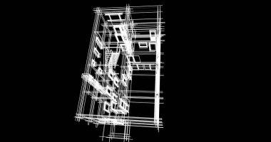 Mimari sanat konseptinde soyut çizgiler, minimum geometrik şekiller. 