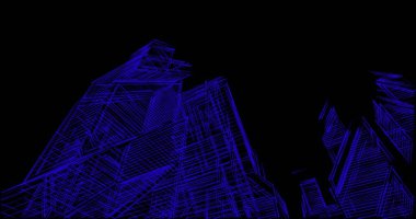 Arkaplanda mimari bina 3d illüstrasyon