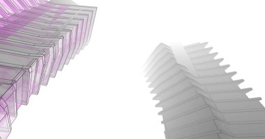 Mimari sanat konseptinde soyut çizgiler, minimum geometrik şekiller. 